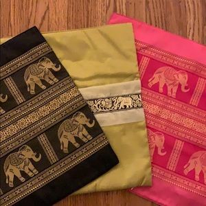 Trio of NEW silk pillow covers from Thailand